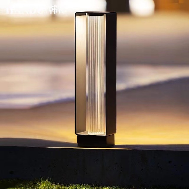  Lampadaire d'extérieur étanche ip55, éclairage d'allée, lampadaire pour pelouse, métal et verre, douille e26 câblée