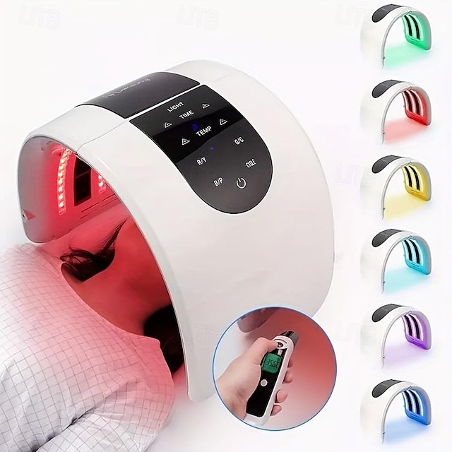  Home Spa 7 Farben photodynamische LED-Gesichtswerkzeuge Hautpflege- und Schönheitsinstrument LED-Licht PDT-Maschine