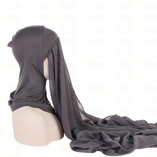  Mulheres Turbante Capas Enroladas lenços de hijab Dubai Árabe árabe muçulmano Ramadã Côr Sólida Adulto Peça para Cabeça