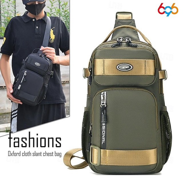  mäns nya bröstväska med stor kapacitet mode avslappnad crossbody-väska med en axel multifunktionell vattentät väska