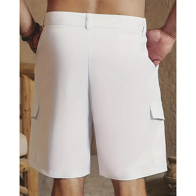 Men's Cargo Shorts Golf Shorts Zipper Pocket Plain Breathable Soft