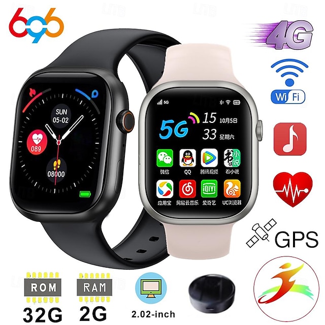  696 X9 Smartwatch 2.02 Zoll Smart-Armband Bluetooth Schrittzähler Anruferinnerung Herzschlagmonitor Kompatibel mit Android iOS Damen Herren Freisprechanlage Nachrichterinnerung Benutzerdefiniertes