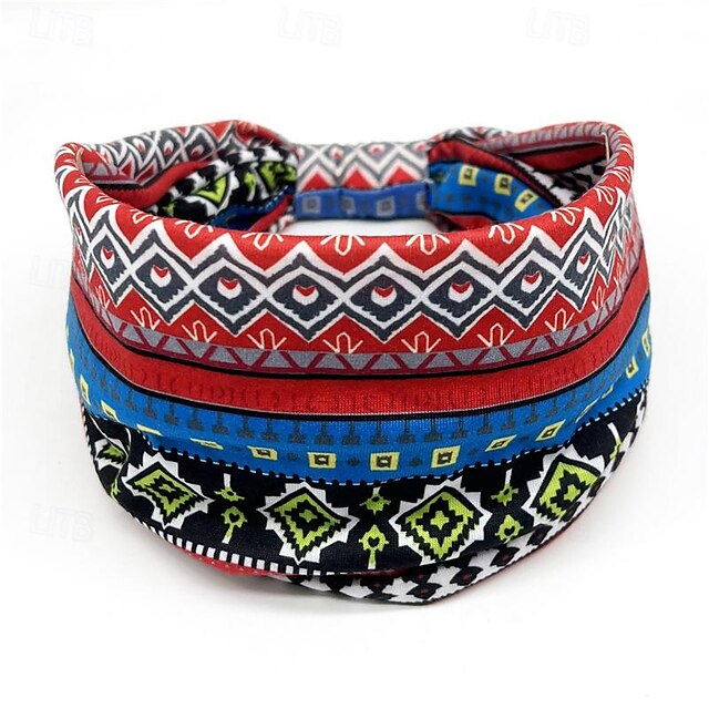  aceorna Boho-Stirnbänder, breite geknotete Haarbänder, elastische, bedruckte Haarbänder, Bohemia-Kopfwickel für Frauen und Mädchen