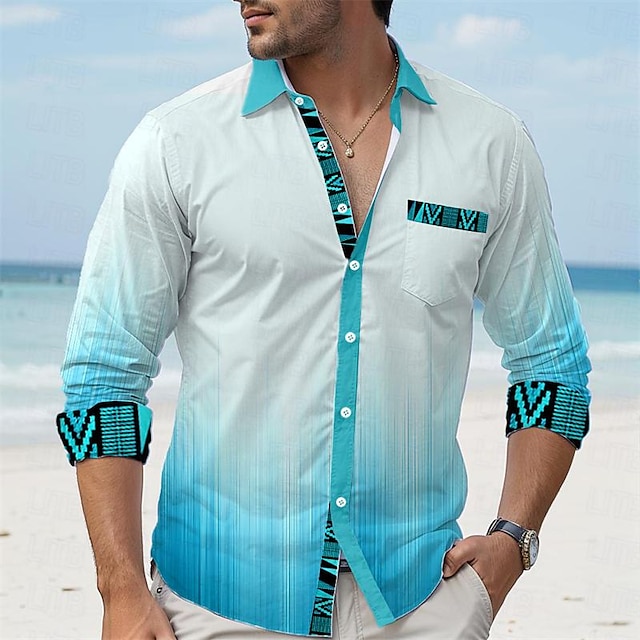  kwiatowy gradient kolorów na co dzień męska koszula wypoczynkowa hawajska 3D koszula z nadrukiem zapinana na guziki letnia koszula z krótkim rękawem wakacje odzież na co dzień od rozmiaru s do 3xl