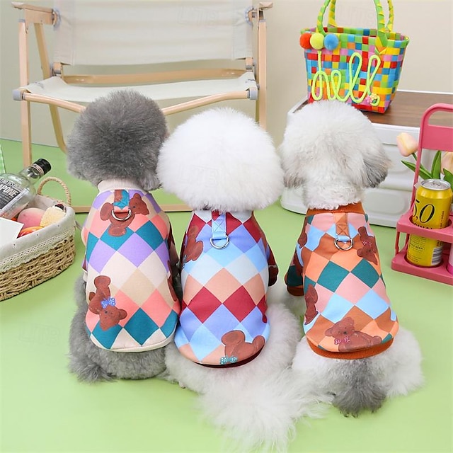  Dog Cat Pet Pouch Hoodie Bear Adorable Cartoon Outdoor Dailywear Winter Dog Clothes Puppy Clothes Dog Outfits Breathable Purple Khaki Beige Costume for Girl and Boy Dog Padded Fabric XS S M L XL