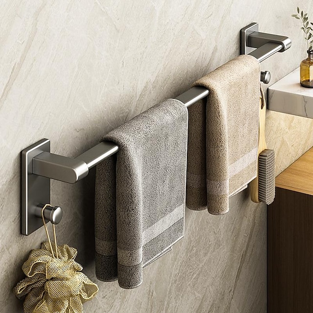  håndklædestativ ikke perforeret vægmonteret opbevaringsstativ badeværelses håndklædestativ enkeltpolet toilet badeværelse opbevaringsstativ