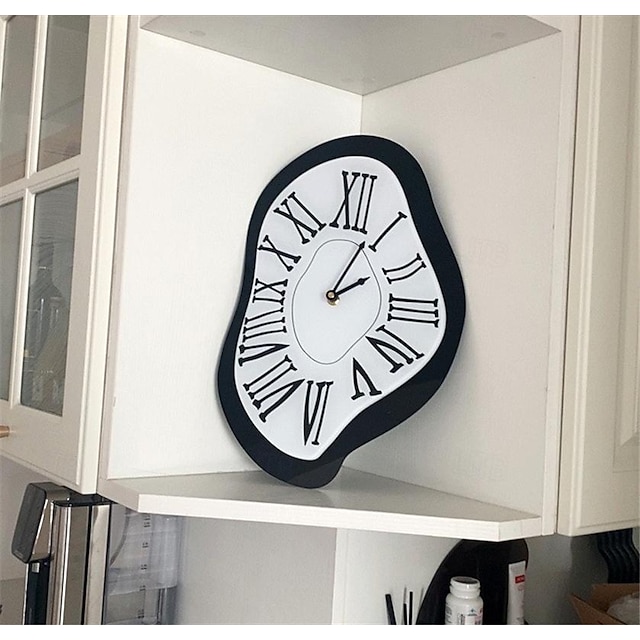  Decorative Wall Clock Silent Non Ticking Quartz Battery Operated Black Roman Numerals for Kitchen Office Living/Dining Room & Over Fireplace