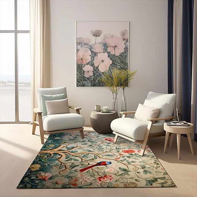  inspirerad av william morris område matta köksmatta halkfri oljesäker golvmatta vardagsrum matta inomhus utomhusmatta sovrum dekor badrumsmatta entrématta dörrmatta bird tree of life