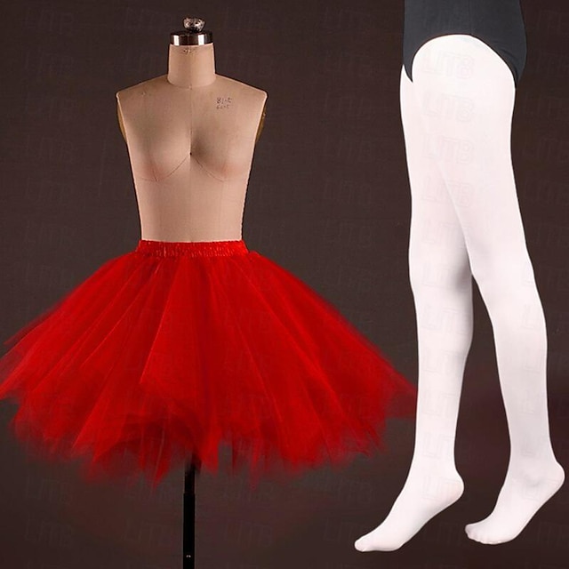  stroje damskie spódnica baletowa drapowana damska sukienka tutu dla dorosłych kostium treningowy poliester z solidnymi skarpetkami