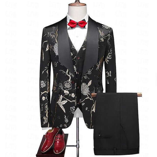 Retro Vintage Rococo Baroque 1980s Suits & Blazers Gentleman Groomsmen Men's Masquerade Wedding Wedding Guest Party / Evening Coat