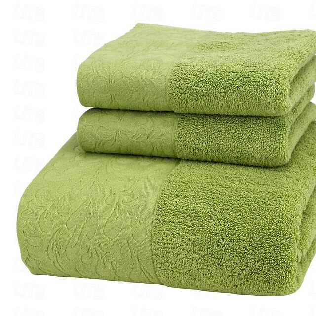  Ensemble de serviettes 100% coton 3 pièces à séchage rapide, extra absorbantes et super douces, 1 mouchoir, 1 serviette de sport, 1 serviette de bain