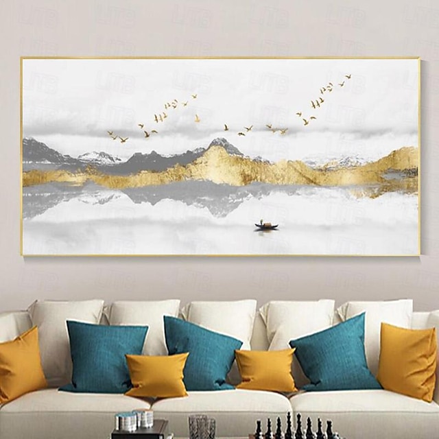 Landscape Wall Art Gray Gold Oil Paintinga Hand Painted Abstract   Yszinx1705543128298 