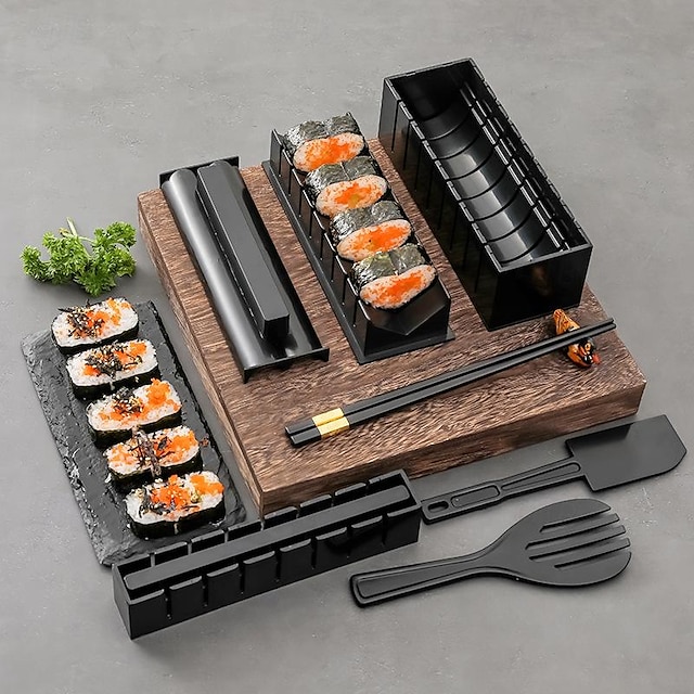  Sushi-Herstellungsset, Sushi-Set mit Sushi-Matte, Sushi-Roller, Sushi-Maker, Bambus-Sushi-Rollmatte, DIY-Sushi-Set, einfaches und unterhaltsames Sushi-Werkzeug für zu Hause, Sushi-Rollen