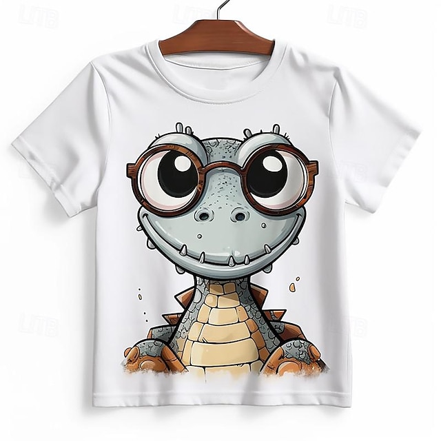  Chlapecké 3D Krokodýlí Košilky Košile Krátký rukáv 3D tisk Léto Aktivní Sportovní Módní Polyester Děti 3-12 let Tričkový Venkovní Ležérní Denní Běžný