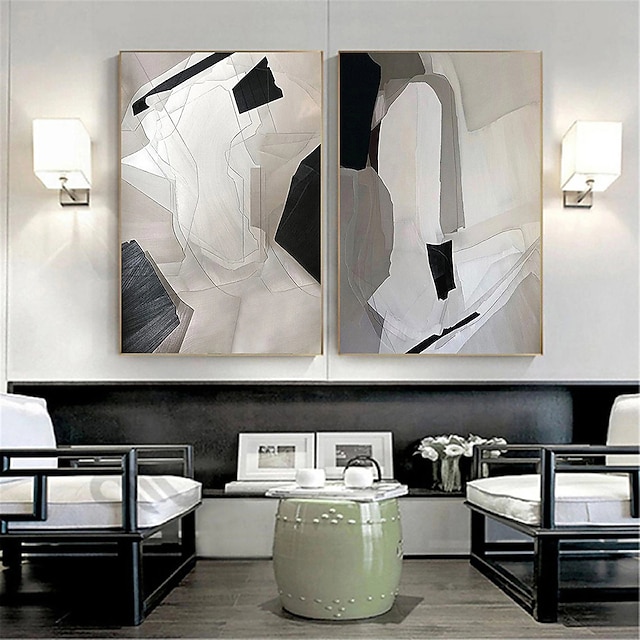  pictură modernă minimalistă albă pictată manual pe pânză artă de perete pictură abstractă albă pictură abstractă milimalistă mare artă abstractă alb-negru artă abstractă gata de agățat sau pânză