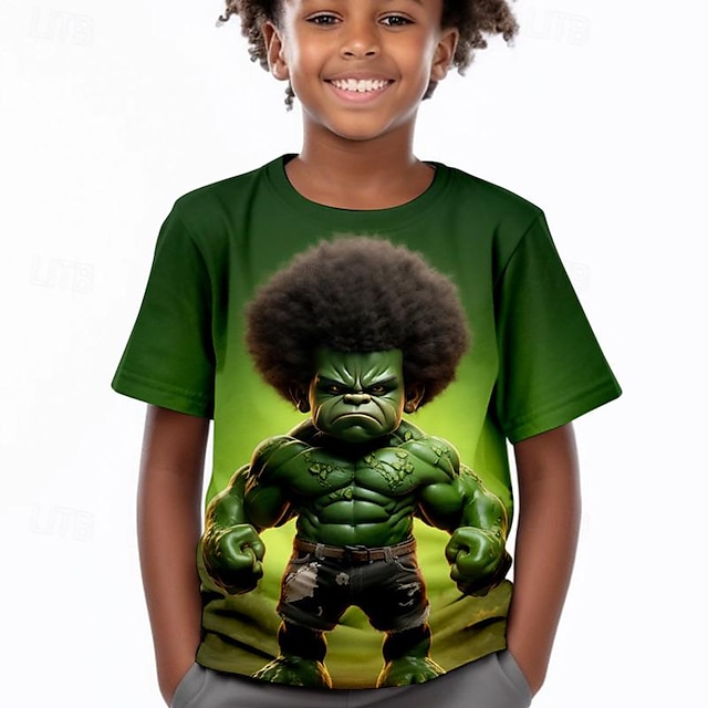  Dla chłopców 3D Graficzny T-shirt Koszula Krótki rękaw Druk 3D Lato Aktywny Sport Moda Poliester Dzieci 3-12 lat Półgolf Na zewnątrz Codzienny Regularny