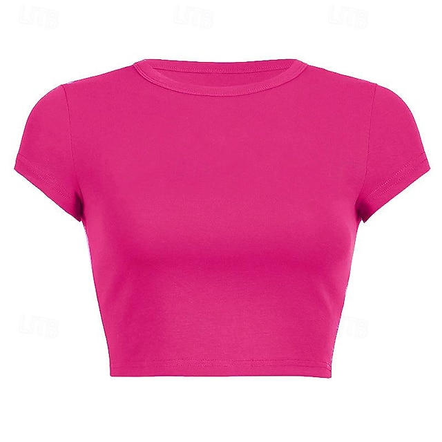  T-Shirt-Ärmel Glatt Für Damen Erwachsene Nicht druckend Ausbildung Sport