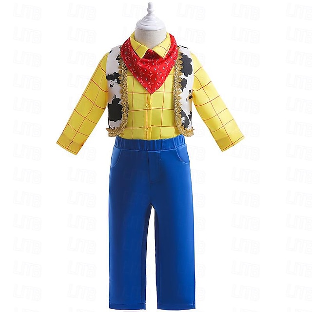  Toy Story Woody Cosplay Costume Outfits Halloween Props Boys Movie Cosplay Anime Halloween Yellow Christmas Halloween New Year Skirts Blouses Vest