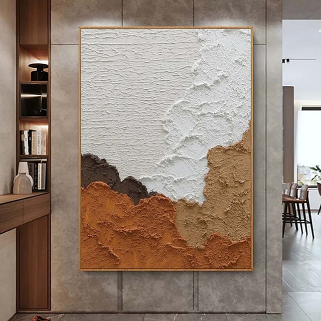  handgemaltes, schweres Strukturgemälde, handgemachtes Terrakotta-Strukturgemälde, Wandkunst, minimalistisches Gemälde, Wandkunst, Gipskunst, Terrakotta-abstrakte Kunst, helle Wandkunst,