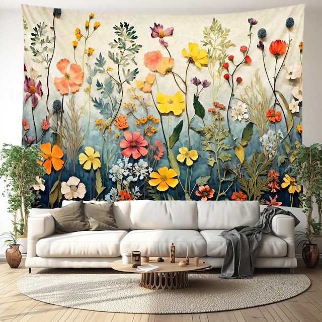  Fresh Little Flowers Hanging Tapestry Wall Art Large Tapestry Mural Decor Photograph Backdrop Blanket Curtain Home Bedroom Living Room Decoration