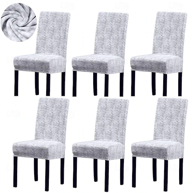 Stretch Spandex Dining Chair Cover 4/6 Pcs Set, Abstract Pattern High Back Dining Chair Cover Slipcover with Elastic Band for Dining Room,Wedding, Ceremony, Banquet,Home Decor 17