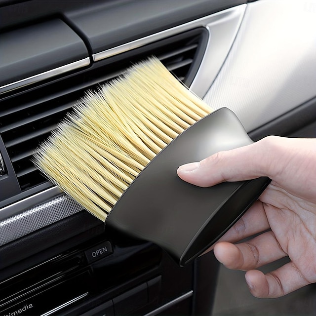  2pcs Car Interior Soft Bristle Brush: Dashboard Gap Dust Remover, Interior Cleaning Wizard, Air Vent Cleaner