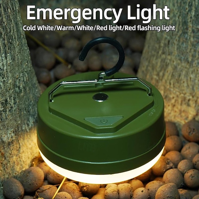 Lampes de poche d'urgence 5-en-1 lanterne de camping 6w lampes de travail magnétique double couleur de lumière pour camping randonnée chasse aventure jardin 20 perles LED 3.7v