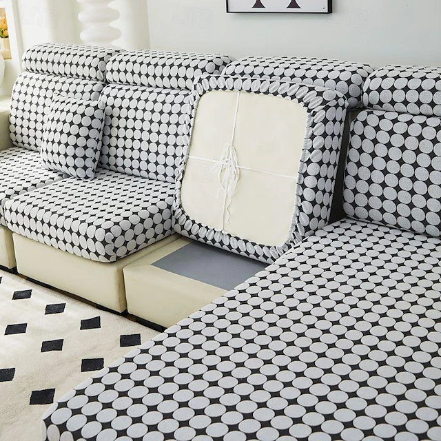 Magic Sofa Cover Stretch Velvet Sofa Seat Couch Cushion Slipcovers, Anti-Slip Furniture Protector for Sectional 1/2/3/4 Seat Cover,L Shape Sofa Covers, Chaise Lounge Sofa Slipcover 23
