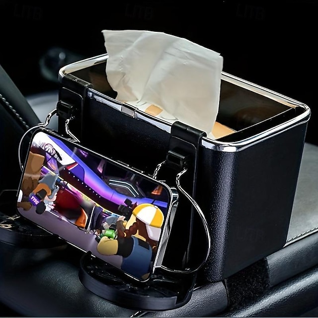  scatola multifunzionale per fazzoletti per auto creativa scatola per braccioli per auto portabicchieri portaoggetti per fazzoletti scatola per carta per auto