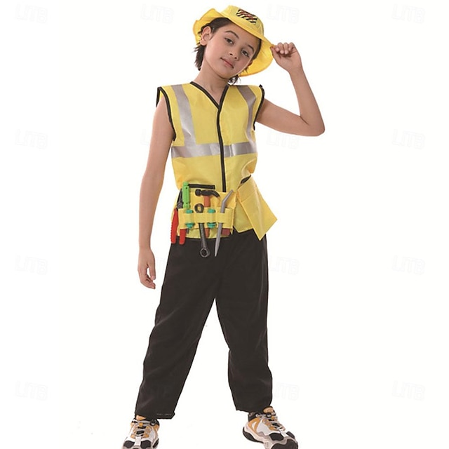  Boys Girls' Carpenter Cosplay Costume Outfits For Masquerade Cosplay Kid's Top Pants