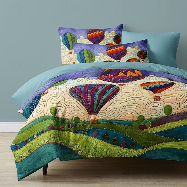  landskapsmönster påslakanset set mjukt 3-delat lyxigt sängkläder i bomull heminredning present tvilling full king queen size påslakan