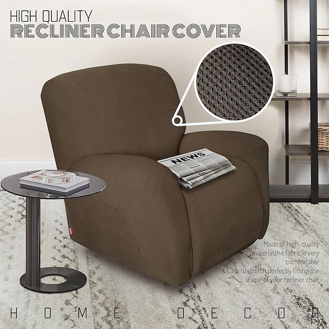  jacquard fauteuilhoes hoes 1 stuk, stretch ligstoelhoezen voor 1-zits ligbank, enkele zits fauteuil bankhoes zeer zacht, wasbaar in de machine