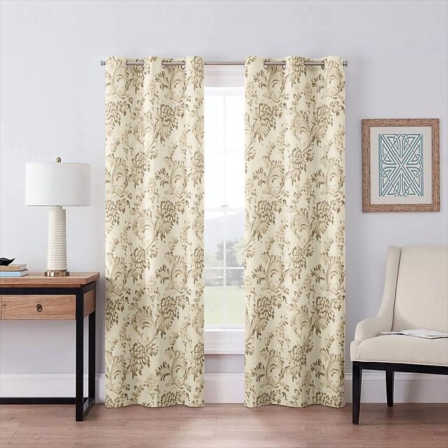  Blackout Curtain Vintage Totem Curtain Drapes For Living Room Bedroom Kitchen Window Treatments Thermal Insulated Room Darkening