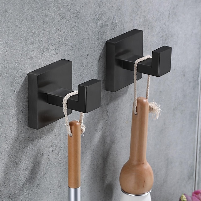  2 pçs ganchos de parede de aço inoxidável ganchos de robe montado na parede ganchos para banheiro quarto cozinha