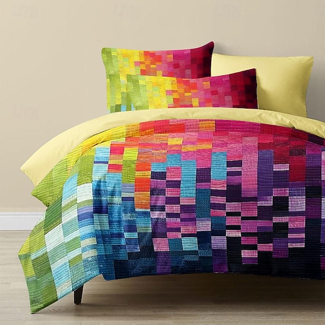  geometriskt mönster påslakanset set mjukt 3-delat lyxigt sängkläder i bomull heminredning present tvilling full king queen size påslakan