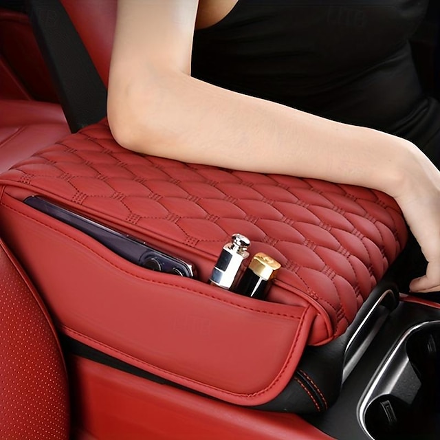  1pc accoudoir boîte rehausseur coussin voiture accoudoir central boîte protection coussinet voiture centre contrôle premium universel coudière avec sac de rangement