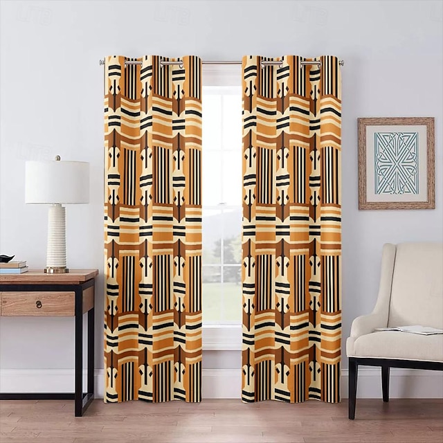  Blackout Curtain Africain Vintage Curtain Drapes For Living Room Bedroom Kitchen Window Treatments Thermal Insulated Room Darkening