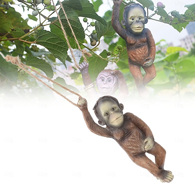 Hanging Monkey Garden Statue Outdoor Dcor Resin Figurine Decoration For   Eudish1708245583177 