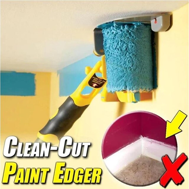  1 opakowanie czystego wałka malarskiego, ręcznego narzędzia do wałkowania farby z pędzlem, z wałkiem i pędzlem do pokoju domowego, malowania okien ściennych i sufitowych