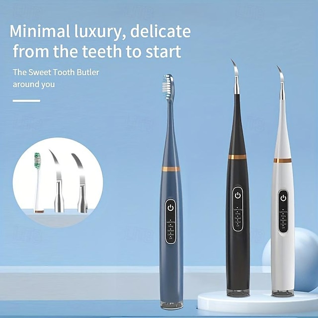  Dispozitiv de îndepărtare a tartrului electric cu ultrasunete pentru curățarea tartrului ață dentară de albire cu capete de periuță de dinți înlocuibile Kit de periuță de dinți pentru albire