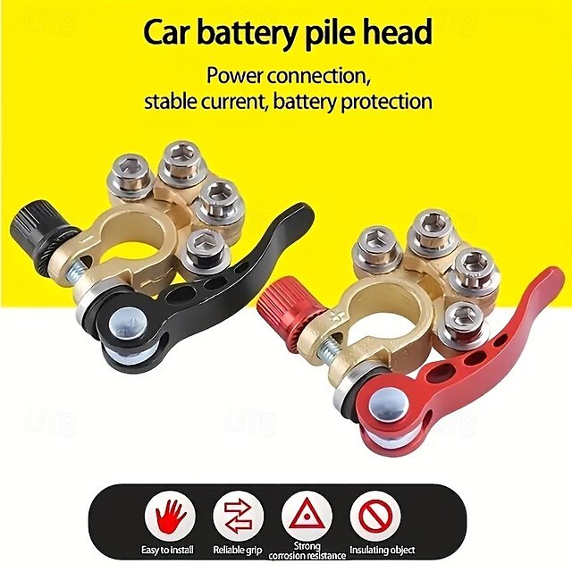  Conector terminal de bateria de carro premium de 2 tamanhos com função de desligamento conecta e desconecta com segurança os fios da bateria para fácil manutenção