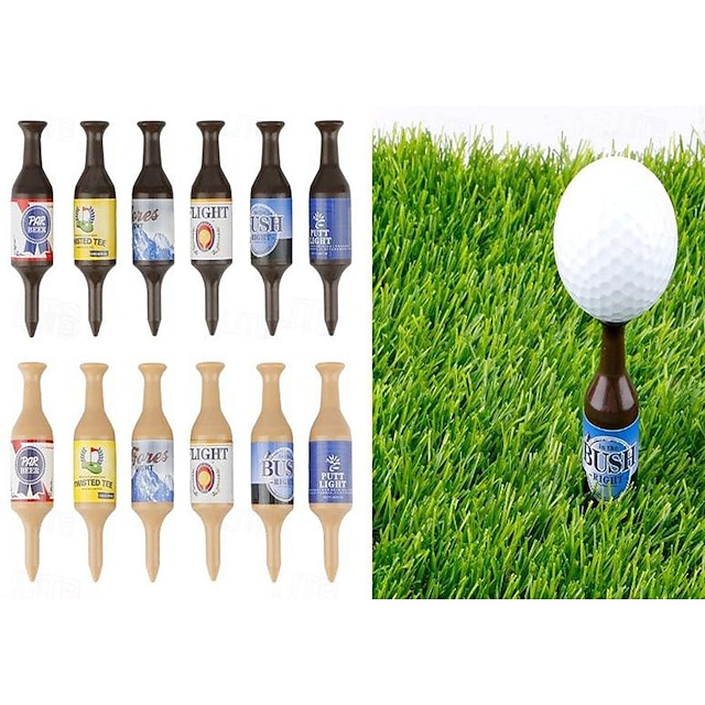  6st golf-tee-set kreativa mini ölflaskor designade tees, ger en unik touch till din golfupplevelse