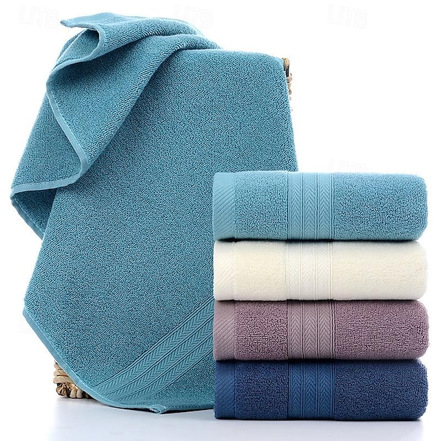  Toalha de mão ou toalha de rosto 100% algodão, macia e absorvente, de cor sólida, para banheiro doméstico