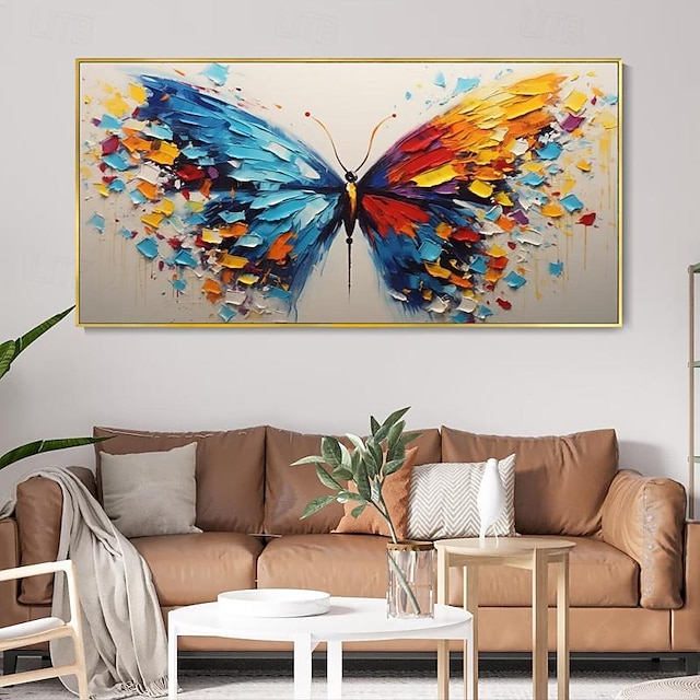  håndmalet farverig flyvende sommerfugl boligindretning maleri håndlavet dyr sommerfugl maleri farverig vægindretning abstrakt kunst impressionistisk kunst ingen ramme