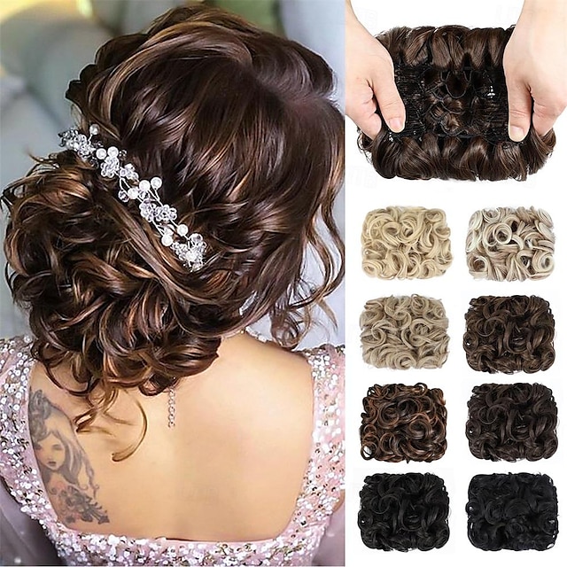  coc dezordonat piesa de par chignon scrunchie piepteni usor elastic piepteni in chignon posturi pentru femei