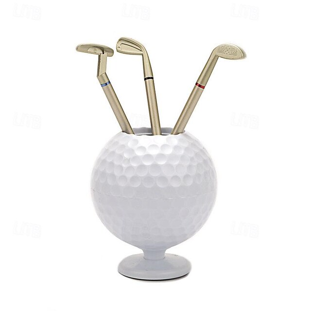  porta-canetas em forma de bola de golfe, ornamento de mini golfe, ideal para decoração criativa de escritório ou como itens de presente de eventos de negócios