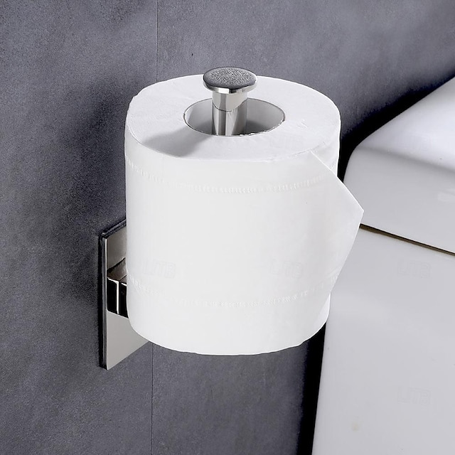  toalettpapirholder rustfritt stål veggmontert justerbar lengde for bad 1stk