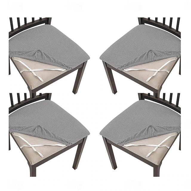 4 Pcs Stretch Jacquard Seat Covers for Dining Room Chair Cushion Cover, Removable Washable Dining Chair Covers Anti-Dust Dining Room Chair Covers Seat Cushion Slipcovers 14