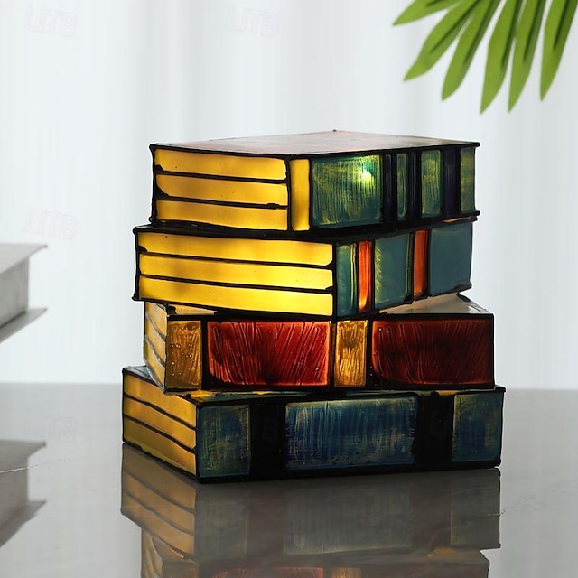  ρετσίνι επιτραπέζιο φωτιστικό 3d βιβλίο νυχτερινό φωτιστικό επιτραπέζιου κομοδίνου διακόσμηση χειροτεχνίας από ρητίνη