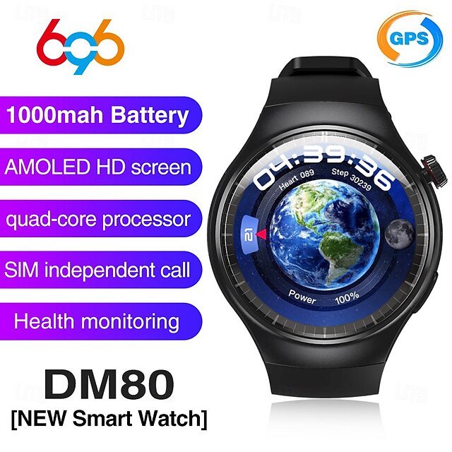  Reloj inteligente 696 DM80 rastreador de fitness ECG PPG recordatorio de llamada Bluetooth Android iOS IP67 48mm 1.43